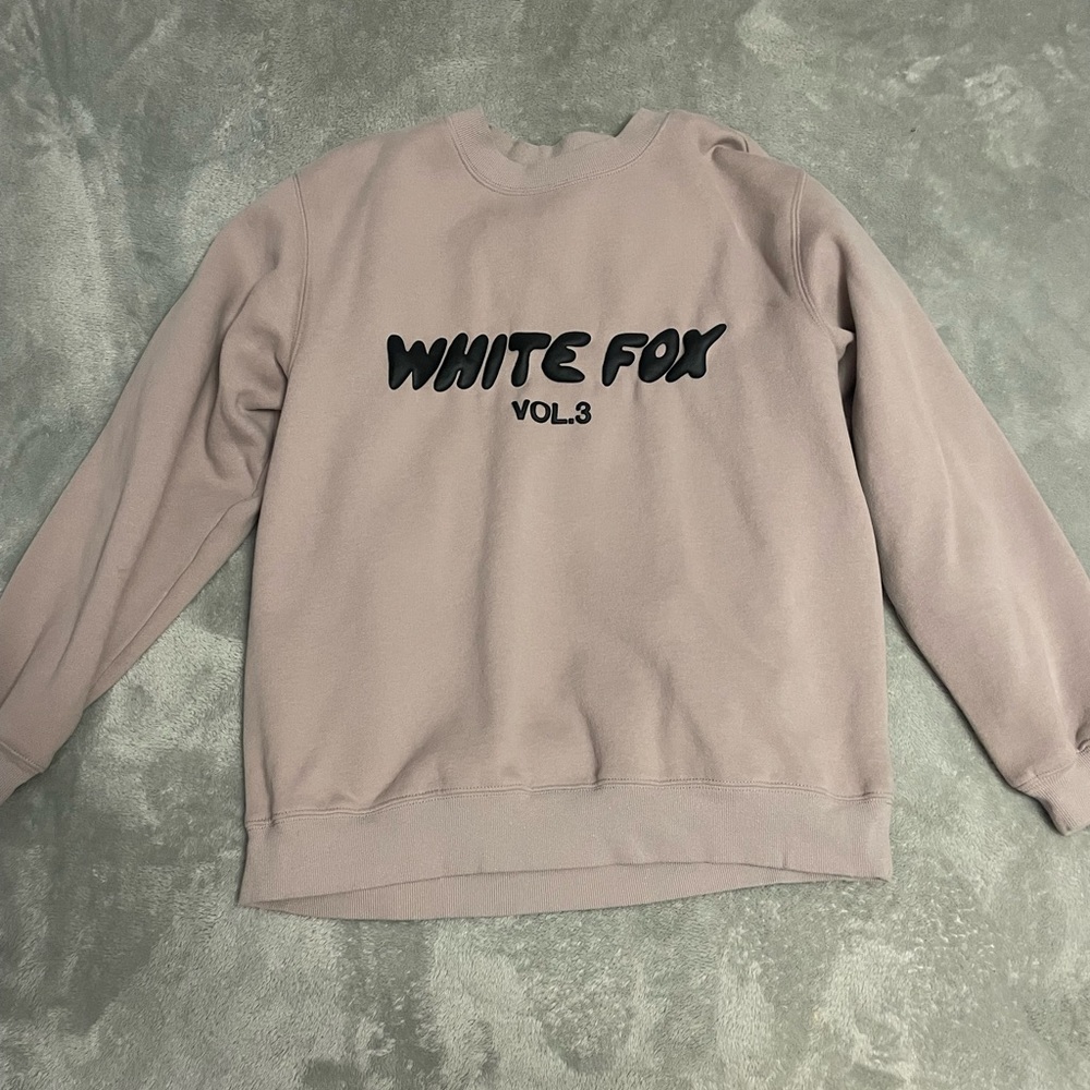 White fox crew neck sweatshirt